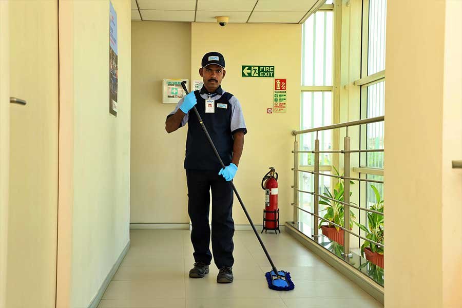 Housekeeping service in progress